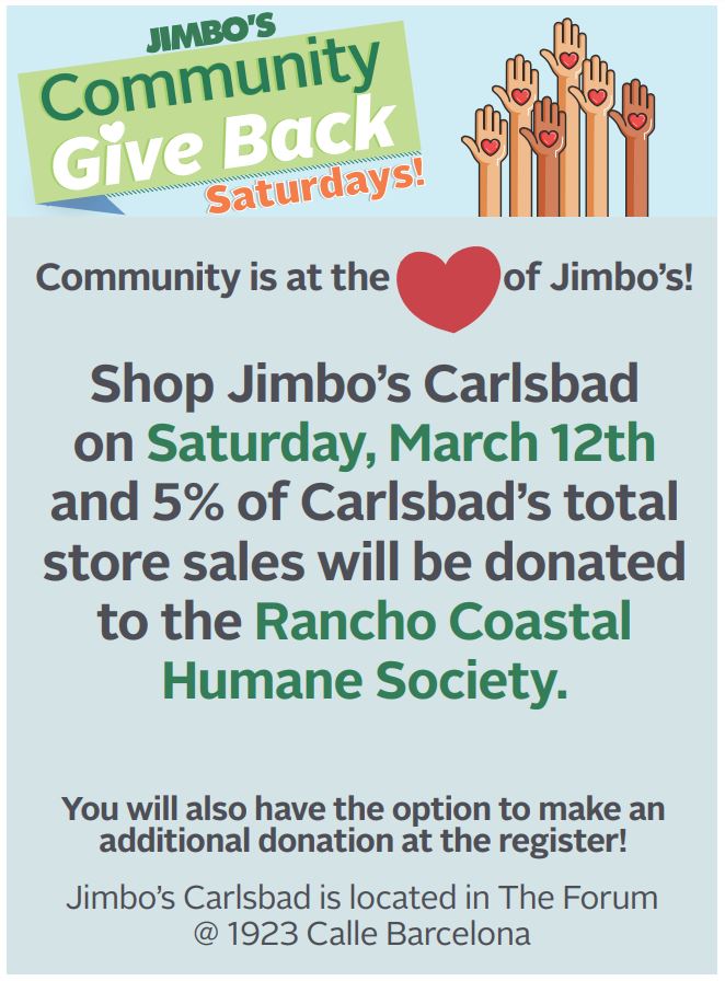 Shop at Jimbo’s on March 12